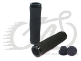 Грипсы Velo 223 130mm вспененная резина, эргономичные, черные с двумя черными замками 